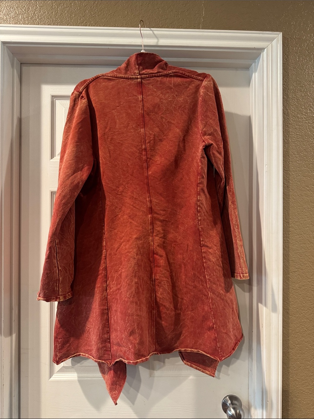 Testimony Los Angeles Rust Mineral Wash Waterfall Cardigan Jacket - Picture 3 of 4